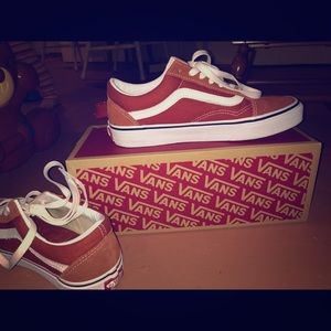 Vans burnt orange suede shoes size 8 women’s